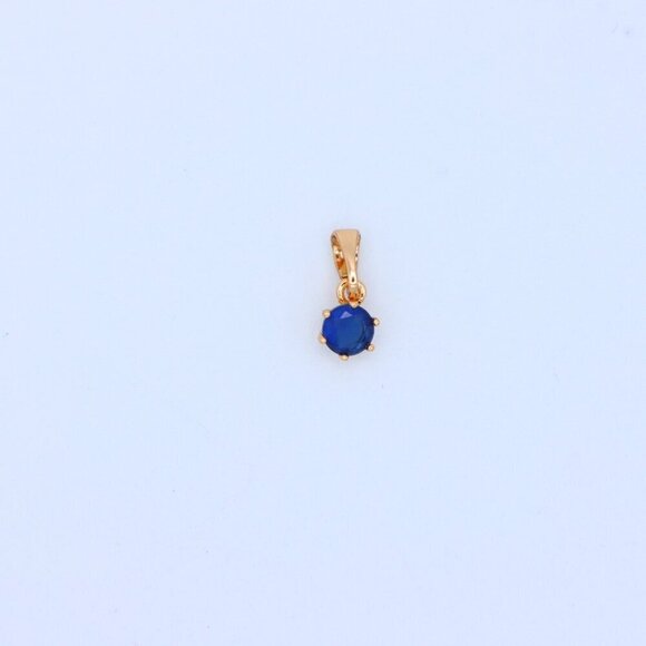 "Tiny Blue Stone Pendant in Rose Gold Setting, XPPT1573 - Picture 8 of 12